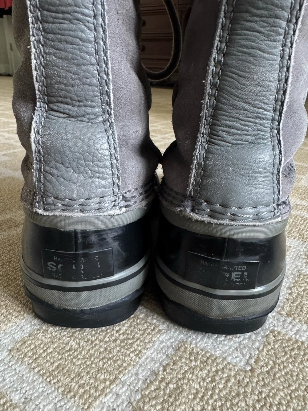 Sorel Joan of Arctic Waterproof Insulated Snow Boots Quarry Gray Black Size 8